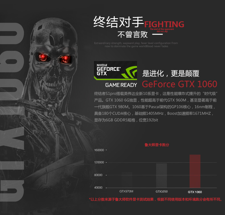 领睿 终结者 S1pro 7代 i7 GTX1060 6G独显游戏本手提笔记本电脑